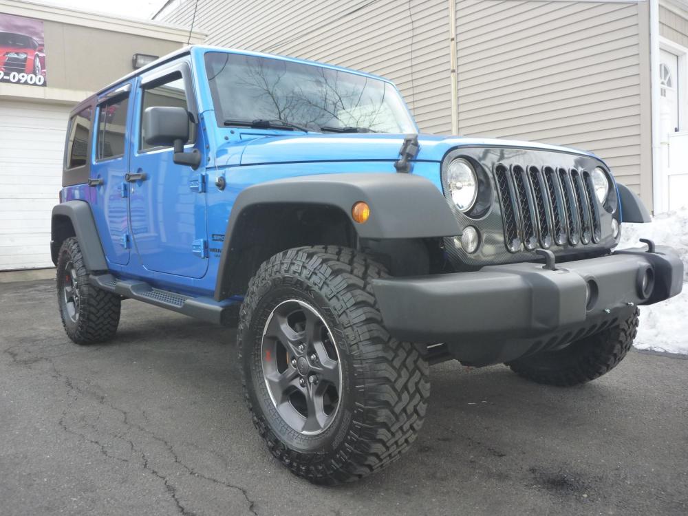 2015 HYDRO BLUE PEARL /BLACK CLOTH Jeep Wrangler Unlimited Sport 4WD (1C4BJWDG1FL) with an 3.6L V6 DOHC 24V FFV engine, 4-Speed Automatic Overdrive transmission, located at 1018 Brunswick Ave, Trenton, NJ, 08638, (609) 989-0900, 40.240086, -74.748085 - Photo #0