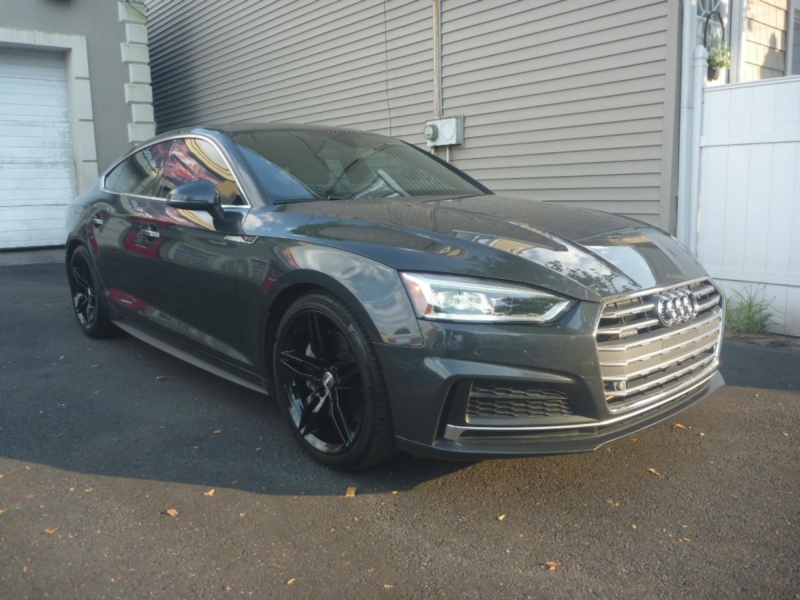 2018 GRAY /BLACK LEATHER Audi A5 Premium Plus S-Line Sportback quattro (WAUENCF56JA) with an 2.0L L4 DOHC 16V TURBO engine, 7A transmission, located at 1018 Brunswick Ave, Trenton, NJ, 08638, (609) 989-0900, 40.240086, -74.748085 - 2018 AUDI A5 PREMIUM S LINE SPORTBACK QUATRO IN EXCELLENT CONDITION INSIDE AND OUT FULLY SERVICED OVER 11K IN OPTIONS FINANCING AND EXTENDED SERVICE CONTRACTS AVAILABLE CALL NOW TO COME SEE 609-989-0900 OR TEXT 6096-273-5100 - Photo #0