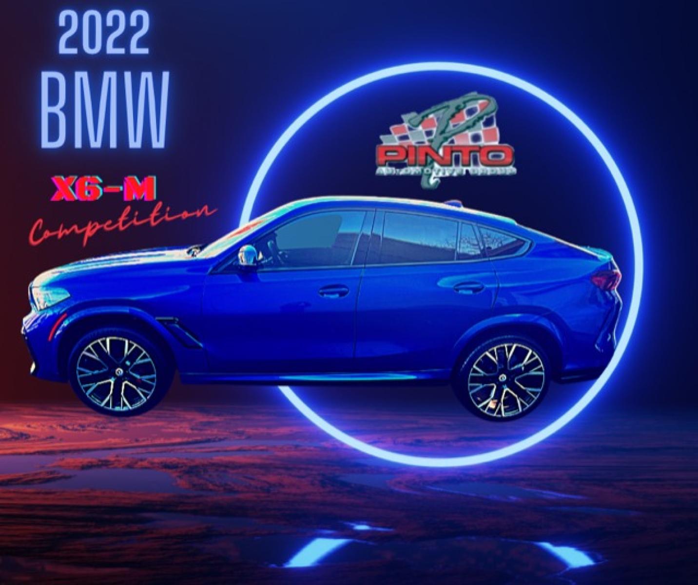 2022 Blue /Red/Black BMW X6 M Base (5YMCY0C07N9) with an 4.4L V8 DOHC 32V engine, 8A transmission, located at 1018 Brunswick Ave, Trenton, NJ, 08638, (609) 989-0900, 40.240086, -74.748085 - Holy Cow and Wow!!...That is the description on this absolutely stunning BMW X6 M Competition! Ordered by Anthony himself with the best color choice of Marina Bay Blue metallic and Red Interior to stand out on the road and to any enthusiast of the BMW X series! Executive Pkg. includes Remote Start, - Photo #1