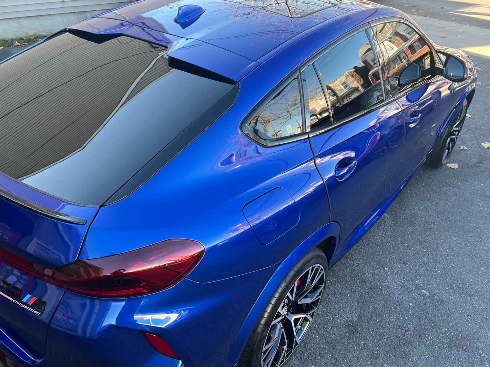 2022 Blue /Red/Black BMW X6 M Base (5YMCY0C07N9) with an 4.4L V8 DOHC 32V engine, 8A transmission, located at 1018 Brunswick Ave, Trenton, NJ, 08638, (609) 989-0900, 40.240086, -74.748085 - Holy Cow and Wow!!...That is the description on this absolutely stunning BMW X6 M Competition! Ordered by Anthony himself with the best color choice of Marina Bay Blue metallic and Red Interior to stand out on the road and to any enthusiast of the BMW X series! Executive Pkg. includes Remote Start, - Photo #10