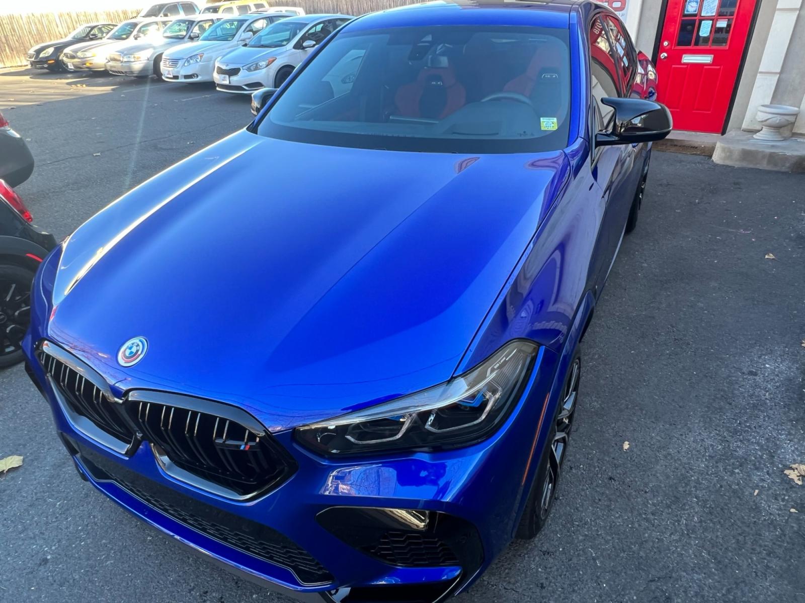 2022 Blue /Red/Black BMW X6 M Base (5YMCY0C07N9) with an 4.4L V8 DOHC 32V engine, 8A transmission, located at 1018 Brunswick Ave, Trenton, NJ, 08638, (609) 989-0900, 40.240086, -74.748085 - Holy Cow and Wow!!...That is the description on this absolutely stunning BMW X6 M Competition! Ordered by Anthony himself with the best color choice of Marina Bay Blue metallic and Red Interior to stand out on the road and to any enthusiast of the BMW X series! Executive Pkg. includes Remote Start, - Photo #11
