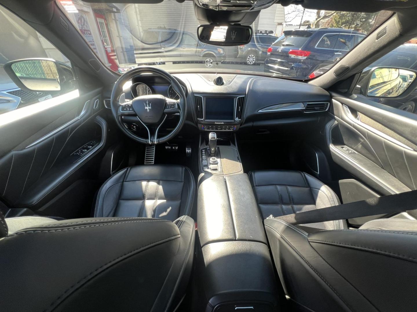 2019 GRAY /Black Leather Maserati Levante GranSport (ZN661XUSXKX) with an 3.0L V6 DOHC 24V engine, 8A transmission, located at 1018 Brunswick Ave, Trenton, NJ, 08638, (609) 989-0900, 40.240086, -74.748085 - An original Window Sticker MSRP of $94K, this All wheel Drive Levante speaks volumes to every 8 speed 6 cyl. SUV out there in this price range! Options include Climate Pkg.w heated rear seats and washer nozzles, Driver Assistance Pkg. Blue Brake Calipers inside Gloss Black 20" Wheels and Brand New - Photo#12