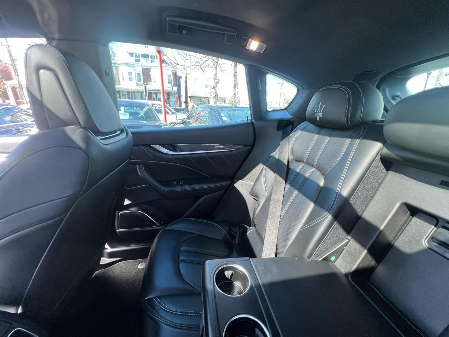 2019 GRAY /Black Leather Maserati Levante GranSport (ZN661XUSXKX) with an 3.0L V6 DOHC 24V engine, 8A transmission, located at 1018 Brunswick Ave, Trenton, NJ, 08638, (609) 989-0900, 40.240086, -74.748085 - An original Window Sticker MSRP of $94K, this All wheel Drive Levante speaks volumes to every 8 speed 6 cyl. SUV out there in this price range! Options include Climate Pkg.w heated rear seats and washer nozzles, Driver Assistance Pkg. Blue Brake Calipers inside Gloss Black 20" Wheels and Brand New - Photo#14