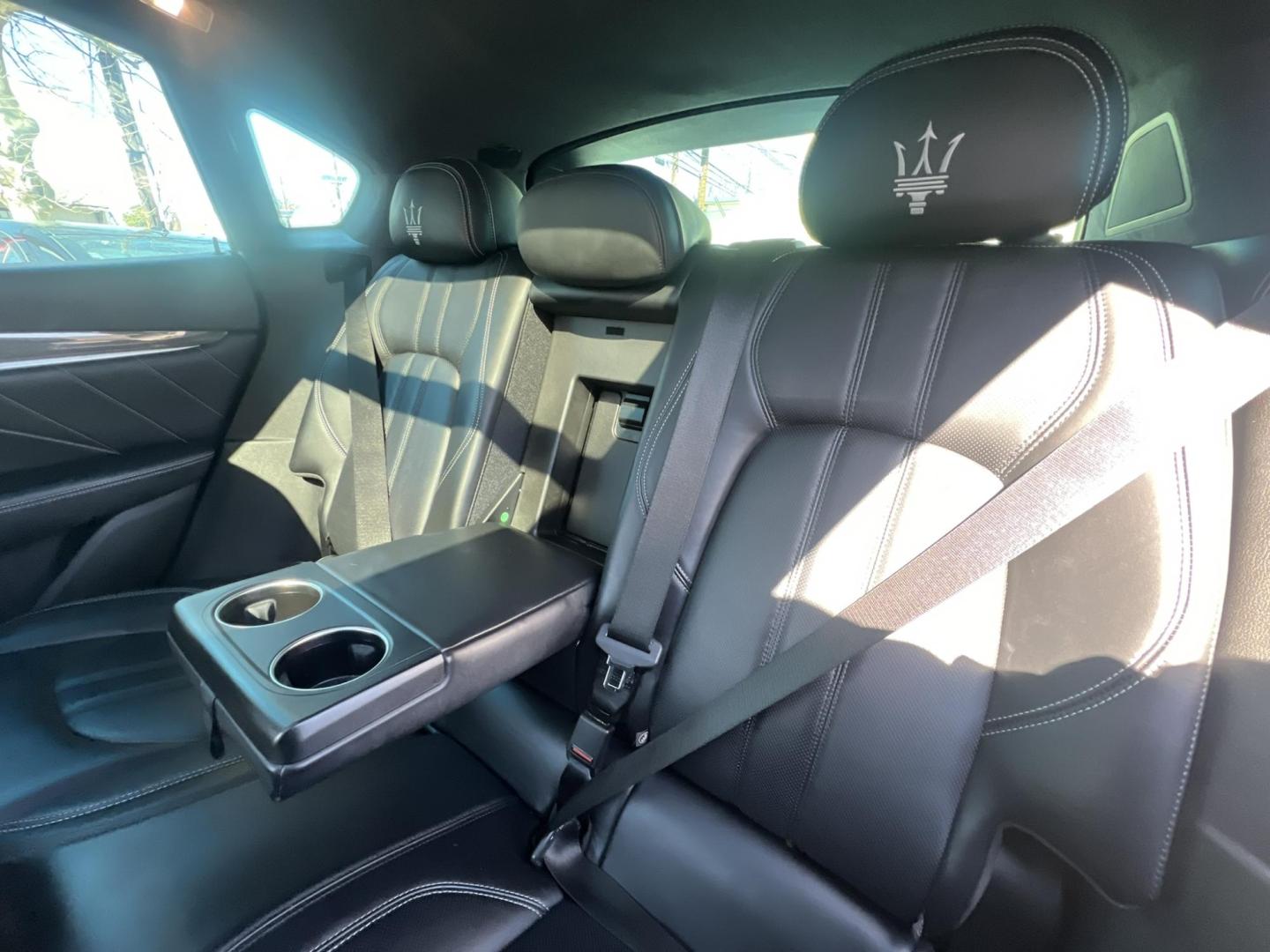 2019 GRAY /Black Leather Maserati Levante GranSport (ZN661XUSXKX) with an 3.0L V6 DOHC 24V engine, 8A transmission, located at 1018 Brunswick Ave, Trenton, NJ, 08638, (609) 989-0900, 40.240086, -74.748085 - An original Window Sticker MSRP of $94K, this All wheel Drive Levante speaks volumes to every 8 speed 6 cyl. SUV out there in this price range! Options include Climate Pkg.w heated rear seats and washer nozzles, Driver Assistance Pkg. Blue Brake Calipers inside Gloss Black 20" Wheels and Brand New - Photo#15