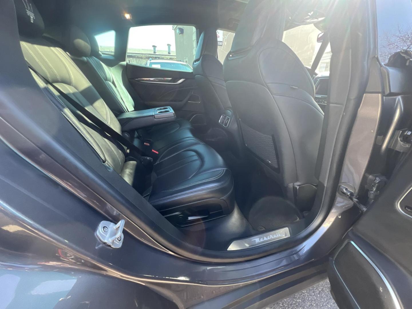 2019 GRAY /Black Leather Maserati Levante GranSport (ZN661XUSXKX) with an 3.0L V6 DOHC 24V engine, 8A transmission, located at 1018 Brunswick Ave, Trenton, NJ, 08638, (609) 989-0900, 40.240086, -74.748085 - An original Window Sticker MSRP of $94K, this All wheel Drive Levante speaks volumes to every 8 speed 6 cyl. SUV out there in this price range! Options include Climate Pkg.w heated rear seats and washer nozzles, Driver Assistance Pkg. Blue Brake Calipers inside Gloss Black 20" Wheels and Brand New - Photo#17