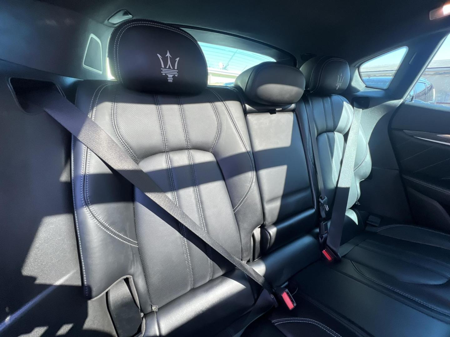 2019 GRAY /Black Leather Maserati Levante GranSport (ZN661XUSXKX) with an 3.0L V6 DOHC 24V engine, 8A transmission, located at 1018 Brunswick Ave, Trenton, NJ, 08638, (609) 989-0900, 40.240086, -74.748085 - An original Window Sticker MSRP of $94K, this All wheel Drive Levante speaks volumes to every 8 speed 6 cyl. SUV out there in this price range! Options include Climate Pkg.w heated rear seats and washer nozzles, Driver Assistance Pkg. Blue Brake Calipers inside Gloss Black 20" Wheels and Brand New - Photo#18