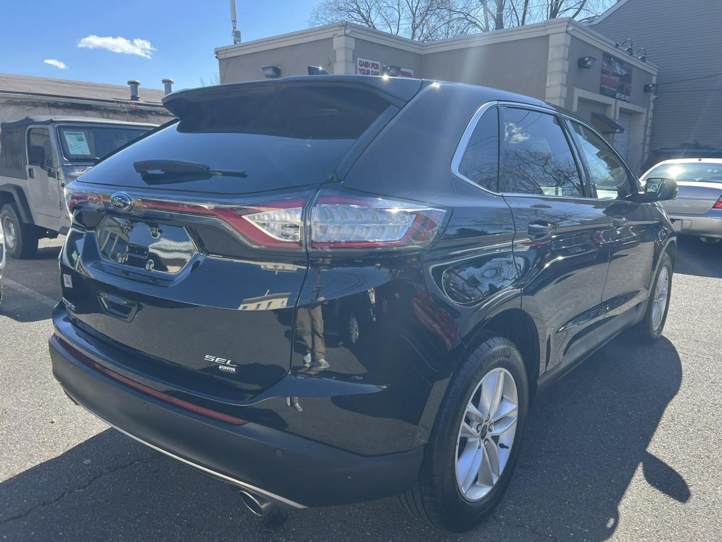 2018 BLACK /Black Leather Ford Edge SEL AWD (2FMPK4J82JB) with an 3.5L V6 DOHC 24V engine, 6A transmission, located at 1018 Brunswick Ave, Trenton, NJ, 08638, (609) 989-0900, 40.240086, -74.748085 - Photo#6