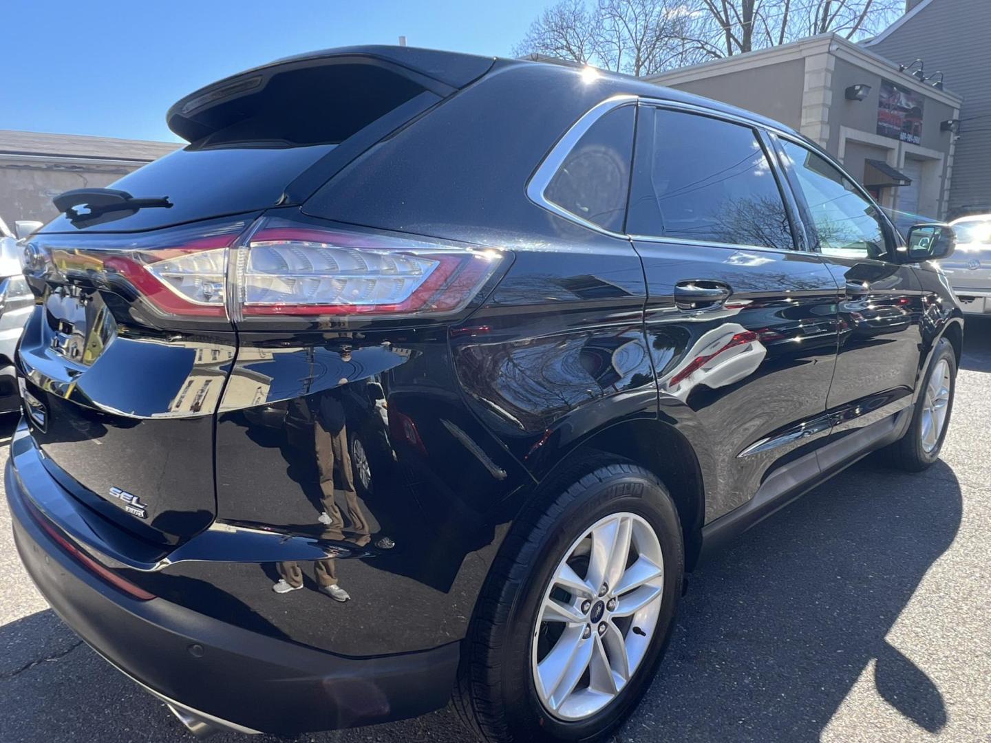 2018 BLACK /Black Leather Ford Edge SEL AWD (2FMPK4J82JB) with an 3.5L V6 DOHC 24V engine, 6A transmission, located at 1018 Brunswick Ave, Trenton, NJ, 08638, (609) 989-0900, 40.240086, -74.748085 - Photo#12