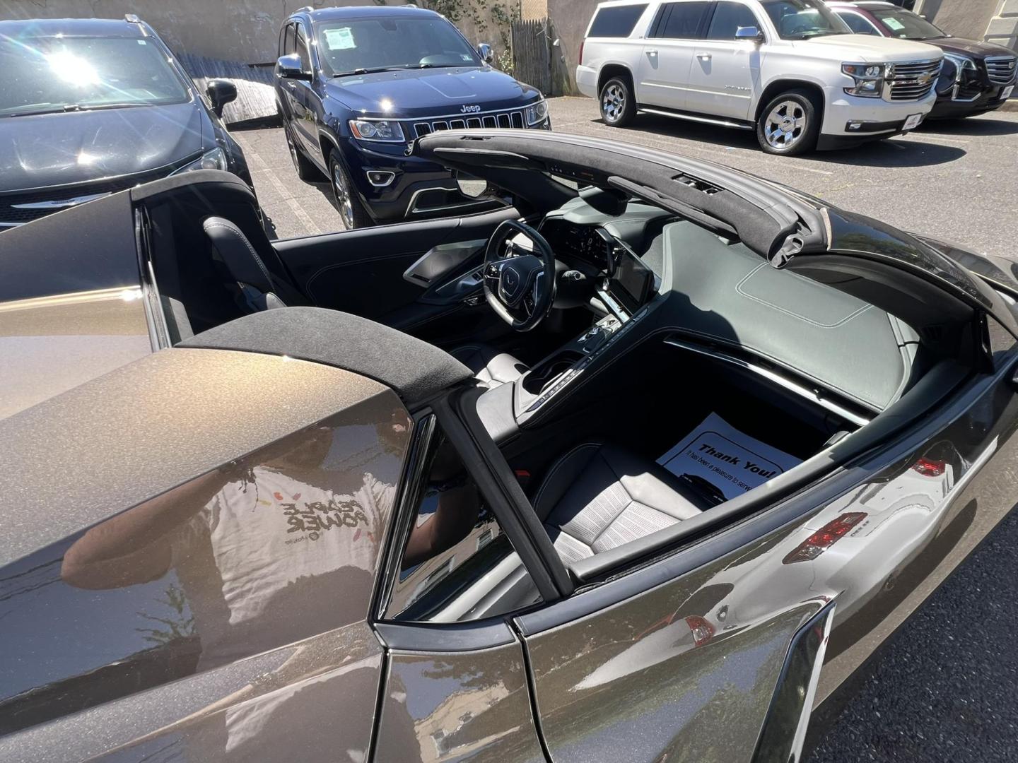 2020 GRAY /Black Leather Chevrolet Corvette Stingray 3LT Convertible (1G1Y83D44L5) with an 6.2L V8 engine, 8A transmission, located at 1018 Brunswick Ave, Trenton, NJ, 08638, (609) 989-0900, 40.240086, -74.748085 - Photo#11