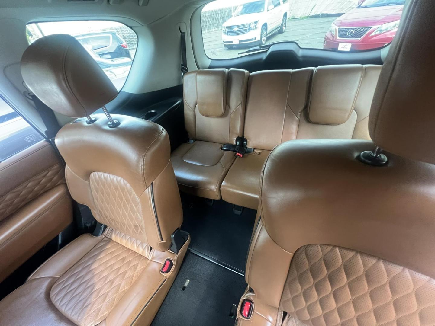 2018 BLACK /Tan Leather Infiniti QX80 4WD (JN8AZ2NE1J9) with an 5.6L V8 DOHC 32V engine, 7A transmission, located at 1018 Brunswick Ave, Trenton, NJ, 08638, (609) 989-0900, 40.240086, -74.748085 - Photo#15