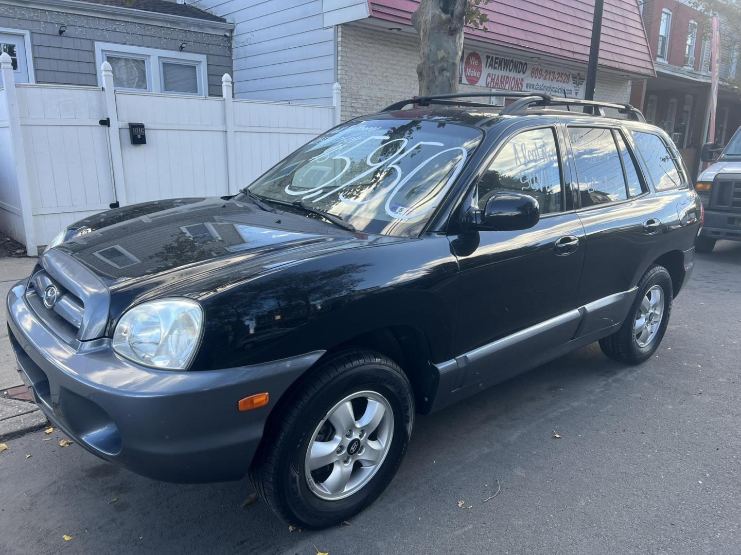 2005 BLACK Hyundai Santa Fe GLS 2.7L (KM8SC13DX5U) with an 2.7L V6 DOHC 24V engine, 4-Speed Automatic Overdrive transmission, located at 1018 Brunswick Ave, Trenton, NJ, 08638, (609) 989-0900, 40.240086, -74.748085 - Well< here is a super clean, one owner serviced up Hyundai SUV! This vehicle is like new in every way, an absolute must see and drive ASAP! Please call Anthony to set up an appt. 6092735100 - Photo#2