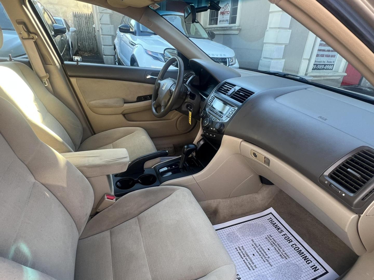 2007 Gold /beige Honda Accord VP Sedan AT (1HGCM56147A) with an 2.4L L4 DOHC 16V engine, 5-Speed Manual Overdrive transmission, located at 1018 Brunswick Ave, Trenton, NJ, 08638, (609) 989-0900, 40.240086, -74.748085 - Yes, that is the actual miles on this super clean Honda Accord! Just Serviced and ready to go! Please call Anthony to set up an appt. 609-273-5100 - Photo#8