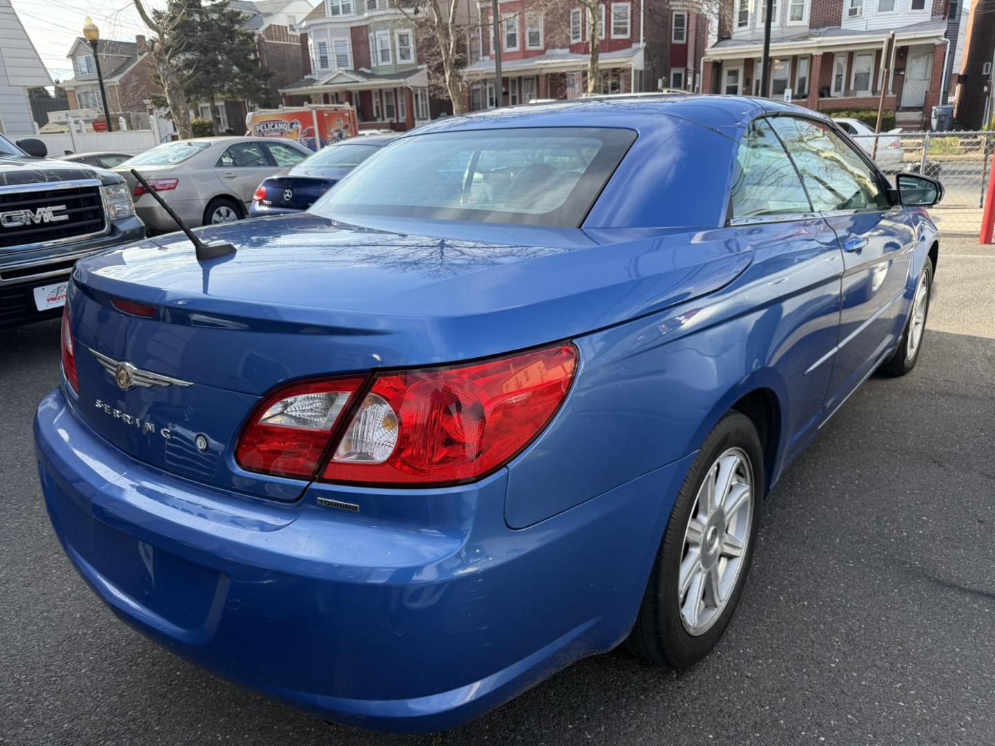 2008 BLUE /Gray Leather Chrysler Sebring Convertible Touring (1C3LC55R78N) with an 2.7L V6 DOHC 24V FFV engine, 4-Speed Automatic Overdrive transmission, located at 1018 Brunswick Ave, Trenton, NJ, 08638, (609) 989-0900, 40.240086, -74.748085- Photo#1
