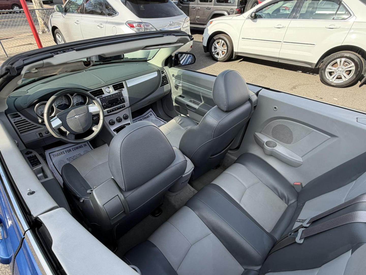 2008 BLUE /Gray Leather Chrysler Sebring Convertible Touring (1C3LC55R78N) with an 2.7L V6 DOHC 24V FFV engine, 4-Speed Automatic Overdrive transmission, located at 1018 Brunswick Ave, Trenton, NJ, 08638, (609) 989-0900, 40.240086, -74.748085- Photo#16