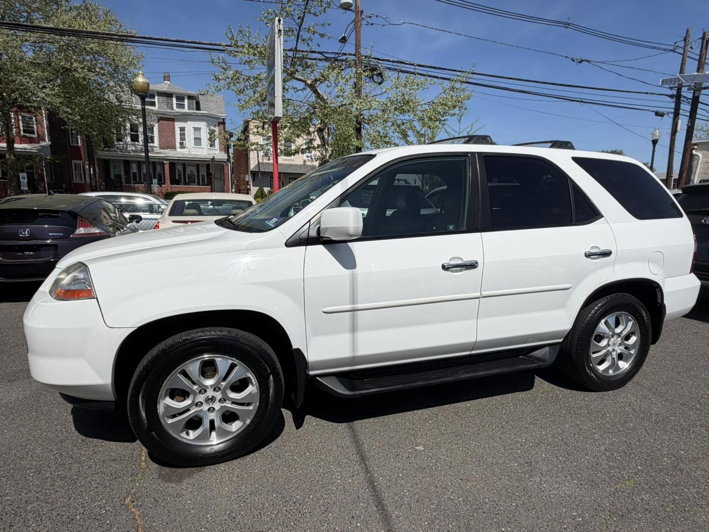 2003 White /Tan Leather Acura MDX Touring with Rear DVD System (2HNYD18733H) with an 3.5L V6 SOHC 24V engine, 5-Speed Automatic Overdrive transmission, located at 1018 Brunswick Ave, Trenton, NJ, 08638, (609) 989-0900, 40.240086, -74.748085 - This Touring model MDX is loaded up and super clean w so much great service history! You can buy this SUV w confidence. A great price for this reliable Acura. A must see and drive ASAP, please call Anthony to set up an appt. 609-273-5100 - Photo#1