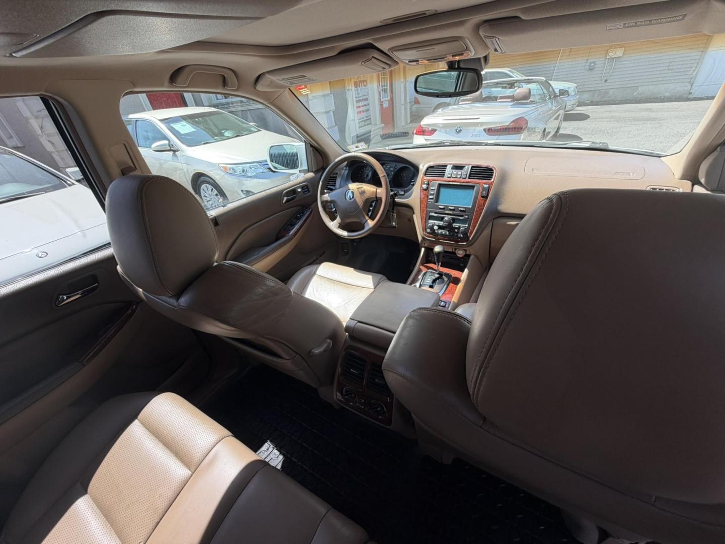 2003 White /Tan Leather Acura MDX Touring with Rear DVD System (2HNYD18733H) with an 3.5L V6 SOHC 24V engine, 5-Speed Automatic Overdrive transmission, located at 1018 Brunswick Ave, Trenton, NJ, 08638, (609) 989-0900, 40.240086, -74.748085 - This Touring model MDX is loaded up and super clean w so much great service history! You can buy this SUV w confidence. A great price for this reliable Acura. A must see and drive ASAP, please call Anthony to set up an appt. 609-273-5100 - Photo#21