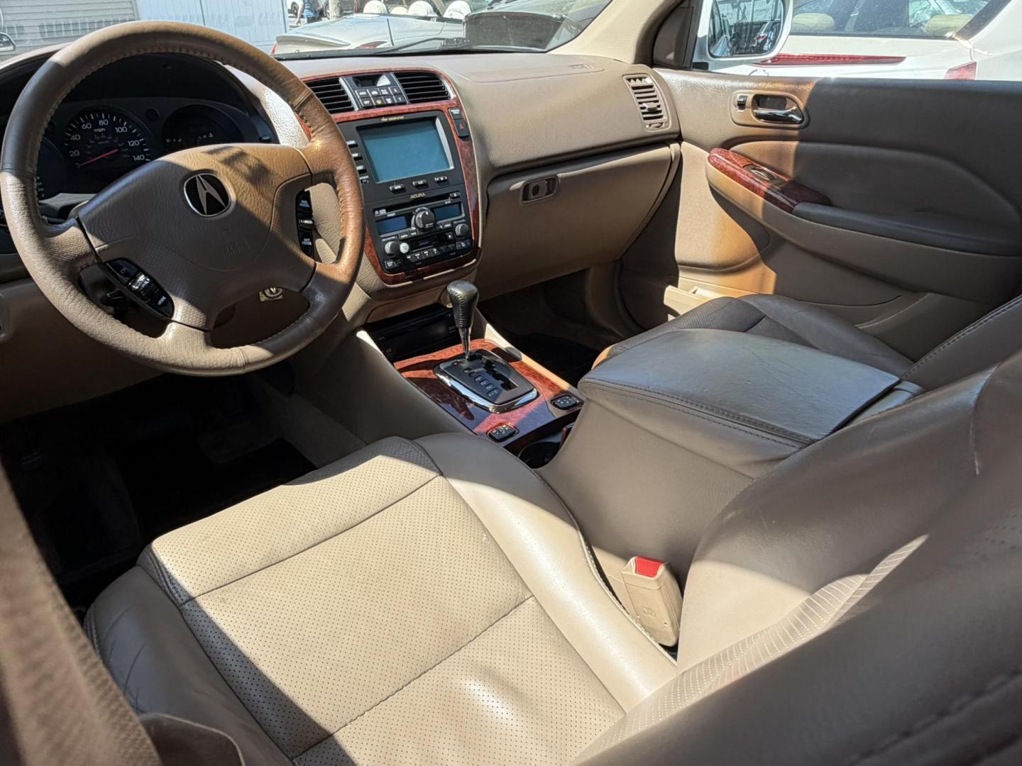2003 White /Tan Leather Acura MDX Touring with Rear DVD System (2HNYD18733H) with an 3.5L V6 SOHC 24V engine, 5-Speed Automatic Overdrive transmission, located at 1018 Brunswick Ave, Trenton, NJ, 08638, (609) 989-0900, 40.240086, -74.748085 - This Touring model MDX is loaded up and super clean w so much great service history! You can buy this SUV w confidence. A great price for this reliable Acura. A must see and drive ASAP, please call Anthony to set up an appt. 609-273-5100 - Photo#30