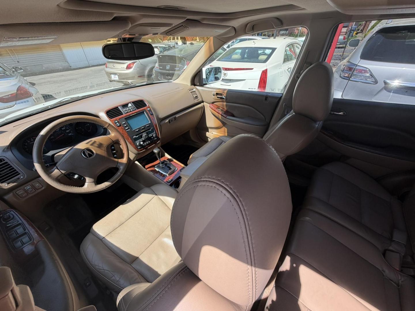 2003 White /Tan Leather Acura MDX Touring with Rear DVD System (2HNYD18733H) with an 3.5L V6 SOHC 24V engine, 5-Speed Automatic Overdrive transmission, located at 1018 Brunswick Ave, Trenton, NJ, 08638, (609) 989-0900, 40.240086, -74.748085 - This Touring model MDX is loaded up and super clean w so much great service history! You can buy this SUV w confidence. A great price for this reliable Acura. A must see and drive ASAP, please call Anthony to set up an appt. 609-273-5100 - Photo#31