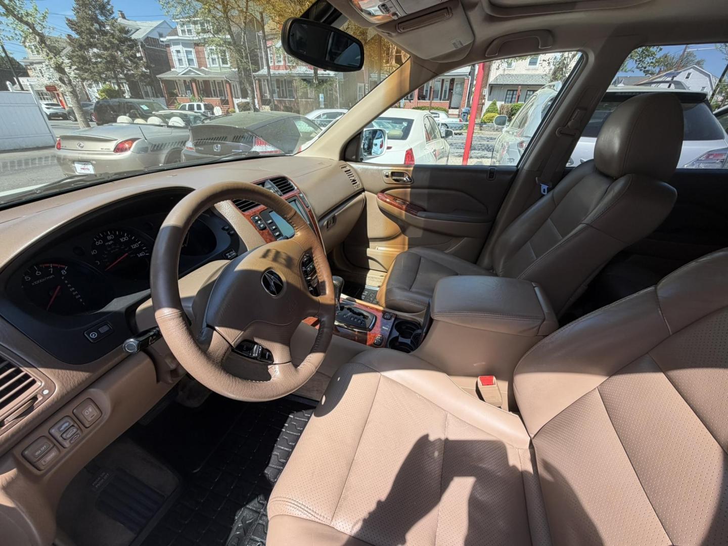 2003 White /Tan Leather Acura MDX Touring with Rear DVD System (2HNYD18733H) with an 3.5L V6 SOHC 24V engine, 5-Speed Automatic Overdrive transmission, located at 1018 Brunswick Ave, Trenton, NJ, 08638, (609) 989-0900, 40.240086, -74.748085 - This Touring model MDX is loaded up and super clean w so much great service history! You can buy this SUV w confidence. A great price for this reliable Acura. A must see and drive ASAP, please call Anthony to set up an appt. 609-273-5100 - Photo#32