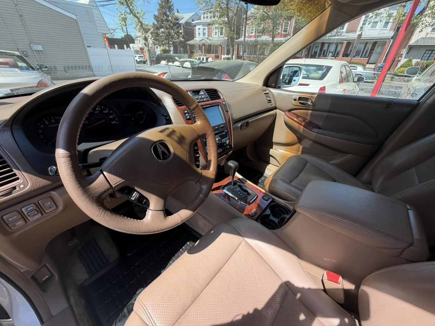 2003 White /Tan Leather Acura MDX Touring with Rear DVD System (2HNYD18733H) with an 3.5L V6 SOHC 24V engine, 5-Speed Automatic Overdrive transmission, located at 1018 Brunswick Ave, Trenton, NJ, 08638, (609) 989-0900, 40.240086, -74.748085 - This Touring model MDX is loaded up and super clean w so much great service history! You can buy this SUV w confidence. A great price for this reliable Acura. A must see and drive ASAP, please call Anthony to set up an appt. 609-273-5100 - Photo#33
