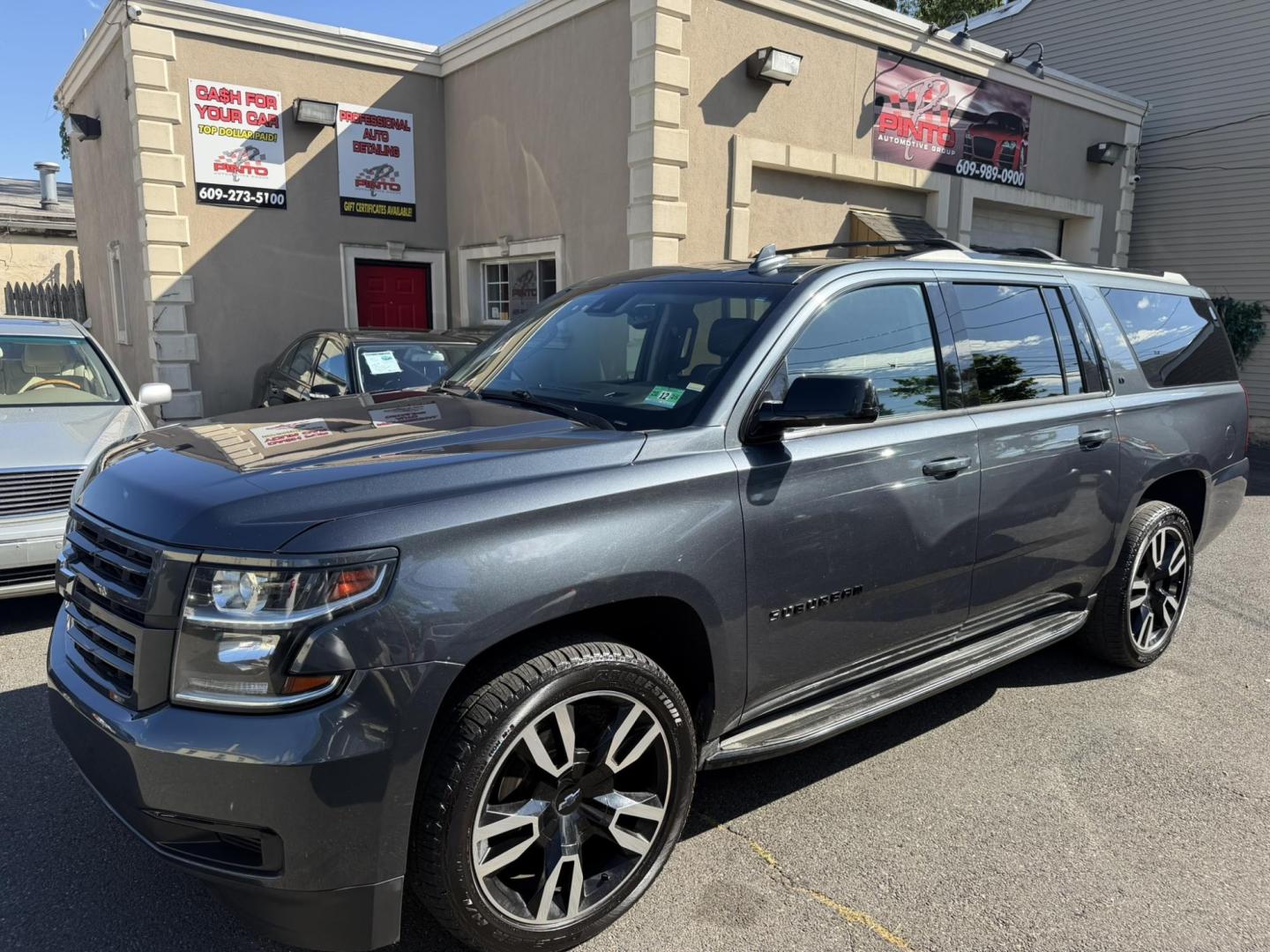 2019 GRAY /Black Leather Chevrolet Suburban LT 4WD (1GNSKHKC7KR) with an 5.3L V8 OHV 16V engine, 6A transmission, located at 1018 Brunswick Ave, Trenton, NJ, 08638, (609) 989-0900, 40.240086, -74.748085 - Here is really nice Chevy Suburban LT. Fully Loaded and serviced up! A real clean vehicle that is ready for the road! Financing Available. Please call Anthony to set up an appt. to see this beautiful SUV! 609-273-5100 - Photo#6