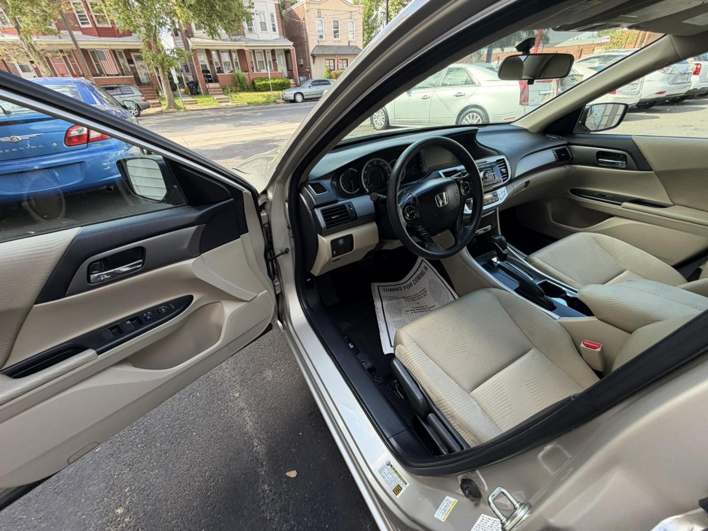 2014 Gold /beige Honda Accord LX Sedan CVT (1HGCR2F39EA) with an 2.4L L4 DOHC 16V engine, Continuously Variable Transmission transmission, located at 1018 Brunswick Ave, Trenton, NJ, 08638, (609) 989-0900, 40.240086, -74.748085 - Here is a really nice 2 owner Honda Accord that has been regularly serviced! Great reliability and super clean vehicle. Recently detailed and ready to go! Please call Anthony to set up an appt. ASAP as this Honda will not last long at all! 609-273-5100 - Photo#17