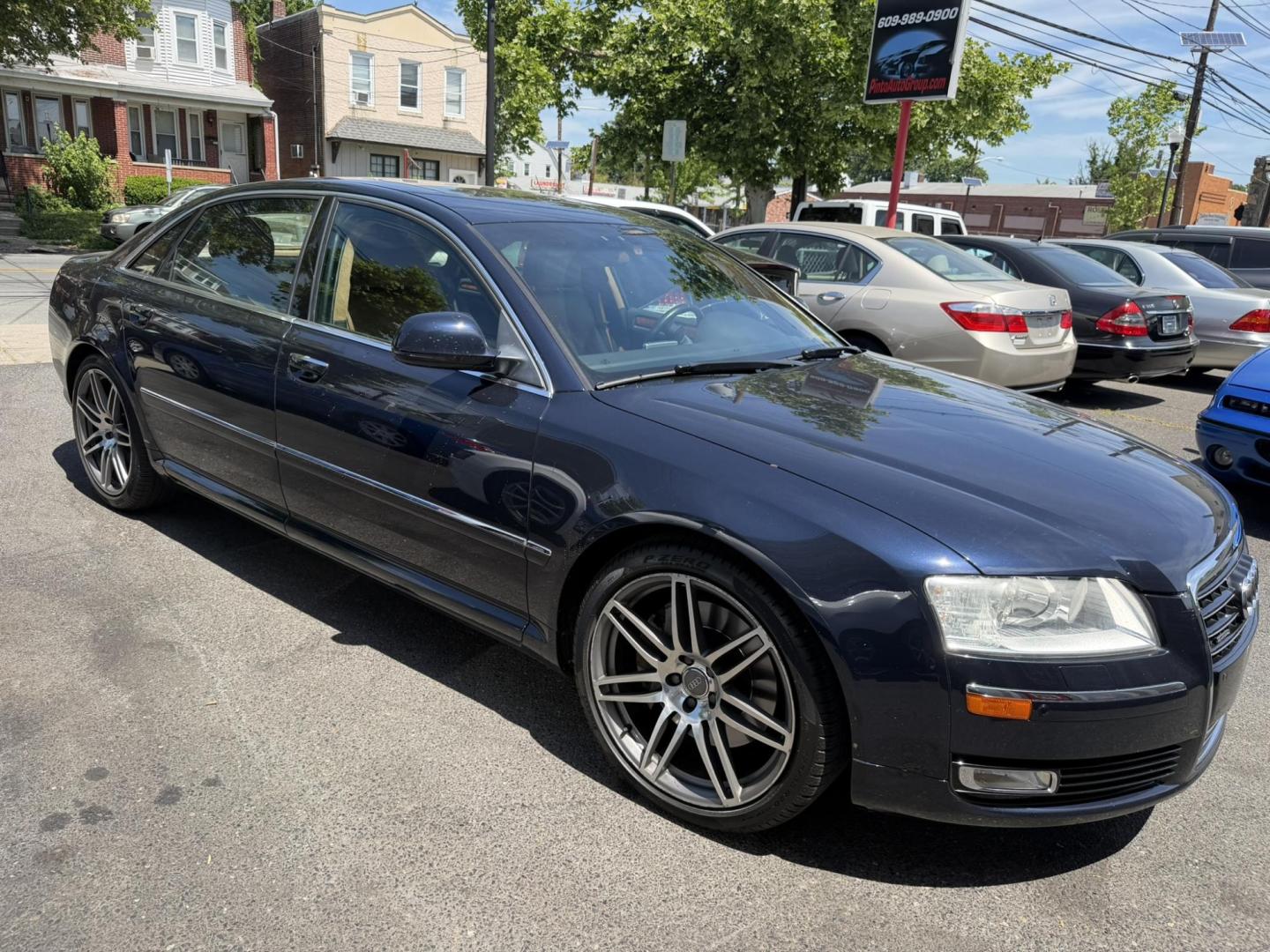 2008 BLUE /Tan Leather Audi A8 L (WAUMV94E88N) with an 4.2L V8 DOHC 40V engine, 6-Speed Automatic Overdrive transmission, located at 1018 Brunswick Ave, Trenton, NJ, 08638, (609) 989-0900, 40.240086, -74.748085- Photo#2