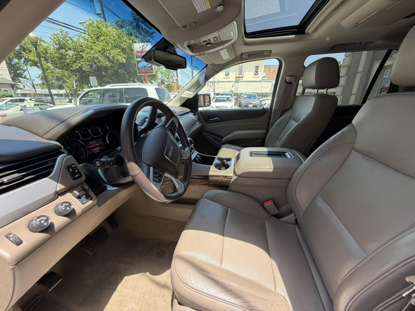 2015 White /Tan GMC Yukon SLT 4WD (1GKS2BKC6FR) with an 5.3L V8 OHV 16V FFV engine, 6-Speed Automatic transmission, located at 1018 Brunswick Ave, Trenton, NJ, 08638, (609) 989-0900, 40.240086, -74.748085 - Here is a super clean and well serviced up GMC Yukon! Fully Loaded and a great color combo for the exterior and interior of this SUV. A must see and drive ASAP as this vehicle will not last long at all, please call Anthony to set up an appt. 609-273-5100- Photo#23